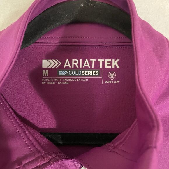 Ariat Pullover Womens Medium Pink Quarter Zip Cold Series AriatTEK Equestrian - Picture 3 of 7